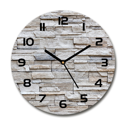 Wanduhr rund Steinmauer