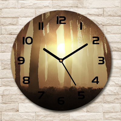 Wanduhr glas rund Nebel im Wald