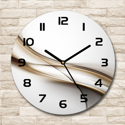 Wanduhr rund Braune Welle