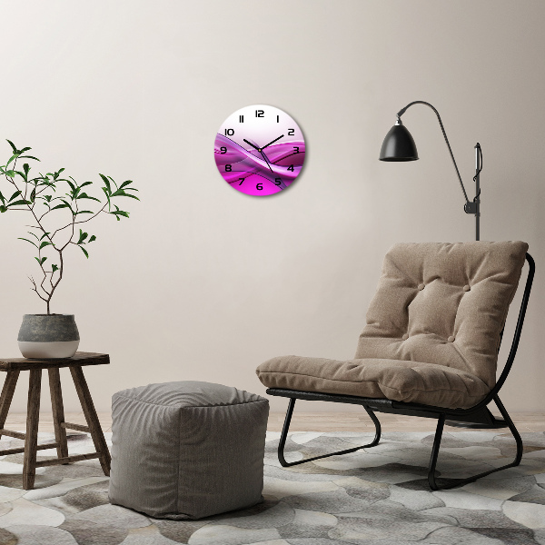 Wanduhr rund Wellen im Hintergrund