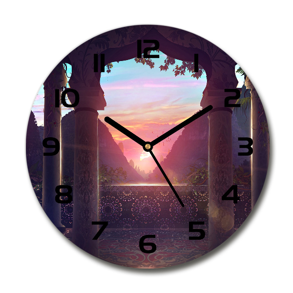 Wanduhr glas rund Östliche Architektur