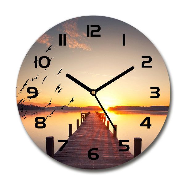Wanduhr rund Sonnenuntergang