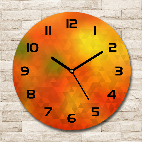 Wanduhr rund Abstrakte Dreiecke