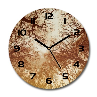 Wanduhr glas rund Wald