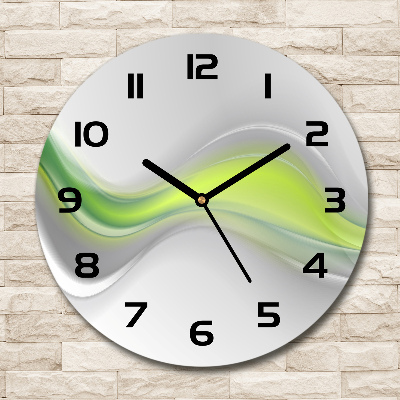 Wanduhr glas rund Abstrakte Wellen