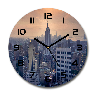 Wanduhr glas rund Manhattan, New York