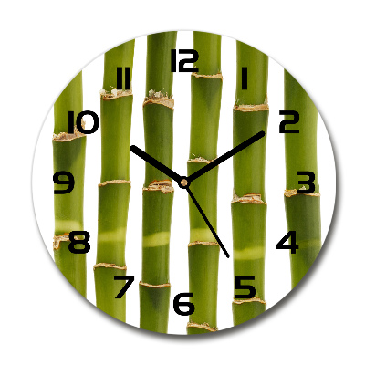 Wanduhr glas rund Bambus