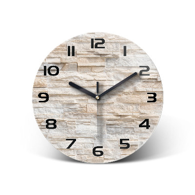 Wanduhr glas rund Ziegelmauer