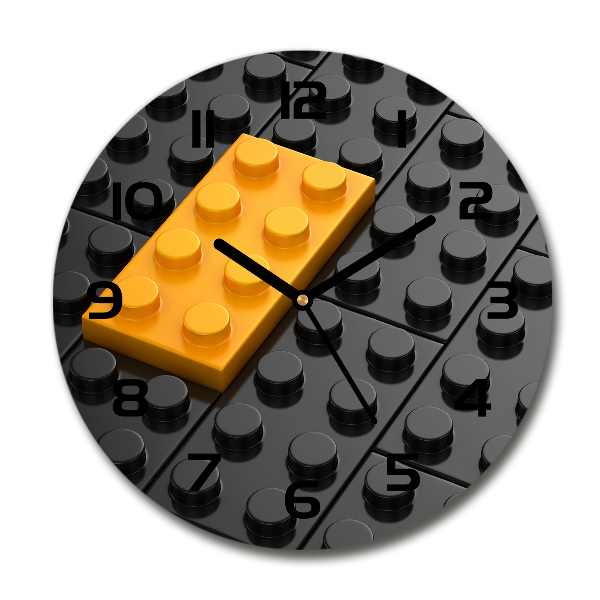 Wanduhr glas rund Lego