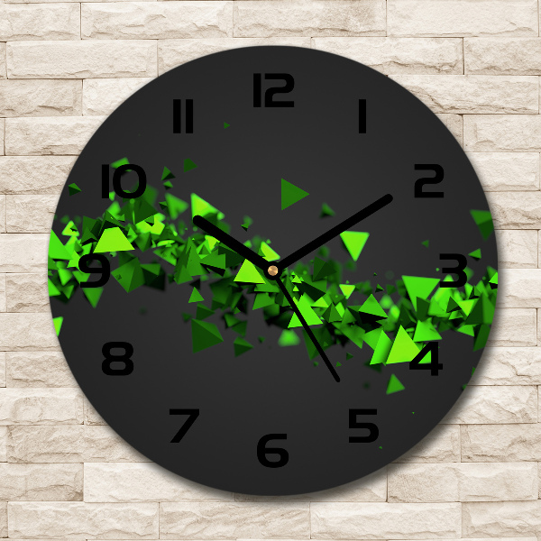 Wanduhr glas rund Geometrische Welle