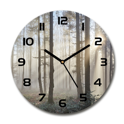 Wanduhr glas rund Nebel im Wald