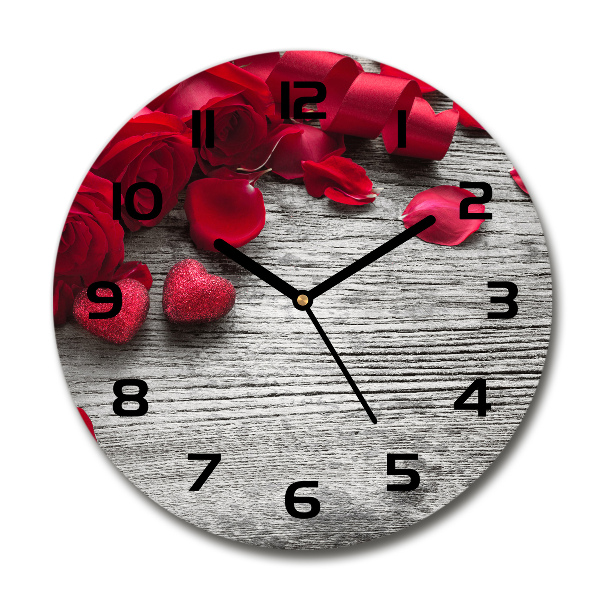 Wanduhr glas rund Rote Rosen
