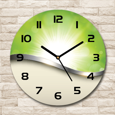 Wanduhr rund Grüne Abstraktion