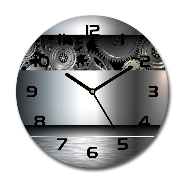 Wanduhr glas rund Zahnradabstraktion
