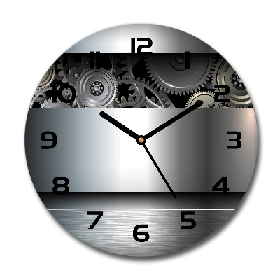 Wanduhr glas rund Zahnradabstraktion
