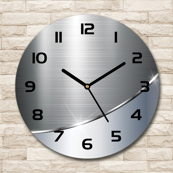 Wanduhr glas rund Metallabstraktion