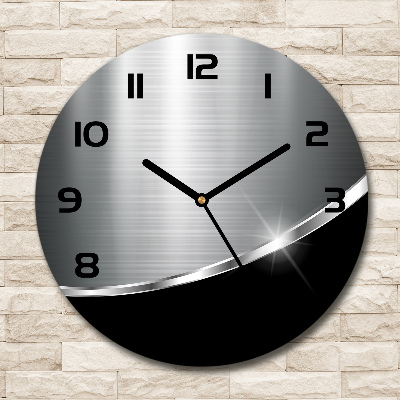 Wanduhr glas rund Metallabstraktion