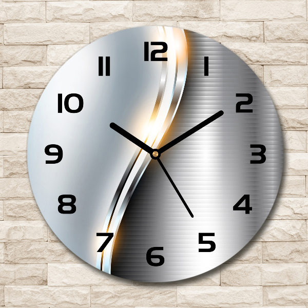 Wanduhr glas rund Metallabstraktion