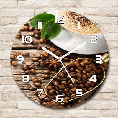 Wanduhr rund Kaffee