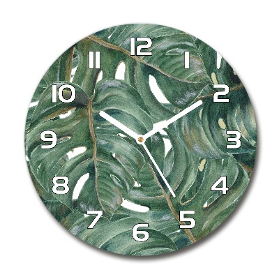 Wanduhr rund Monstera