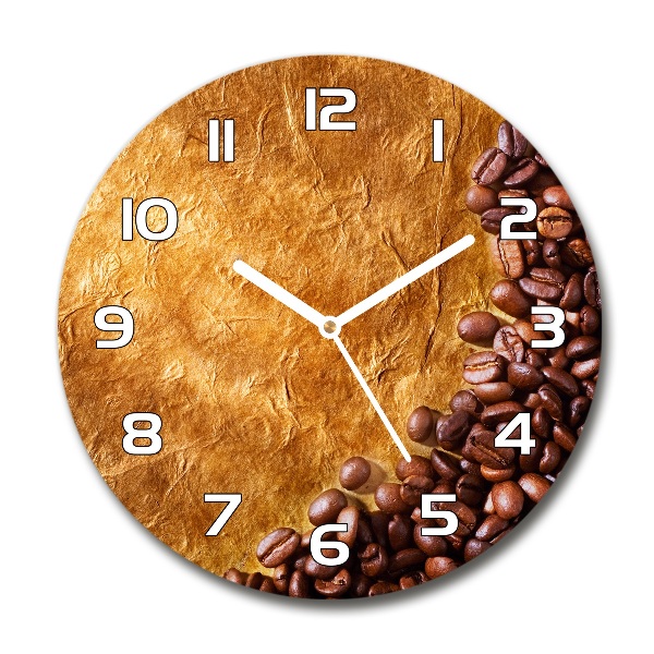 Wanduhr rund Kaffeebohnen