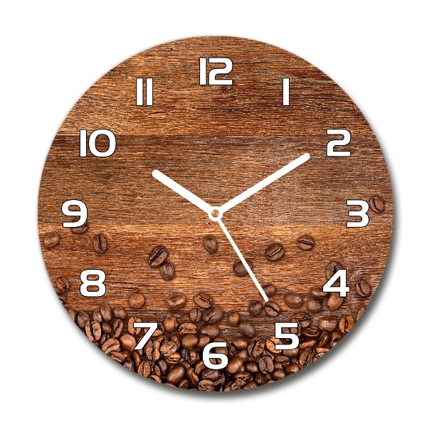 Wanduhr rund Kaffeebohnen