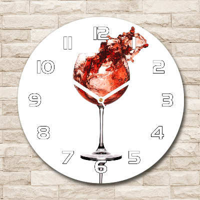 Wanduhr rund Ein Glas Wein