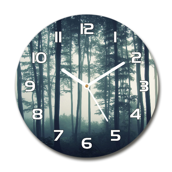 Wanduhr glas rund Nebel im Wald