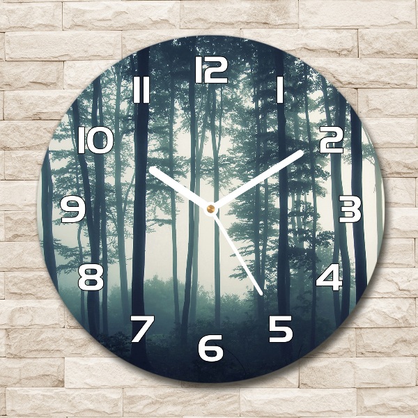 Wanduhr glas rund Nebel im Wald