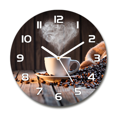 Wanduhr rund Eine Tasse Kaffee