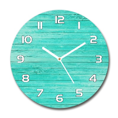 Wanduhr glas rund Grüne Bretter