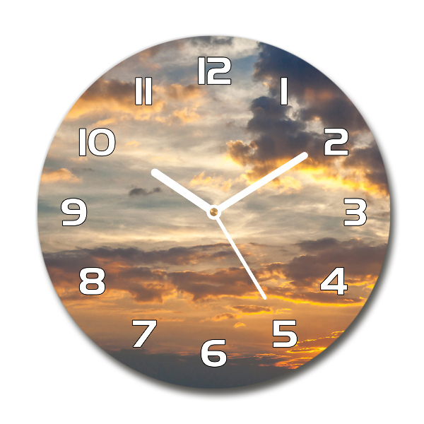 Wanduhr glas rund Sonnenuntergang