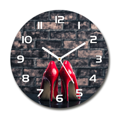 Wanduhr rund Rote High Heels