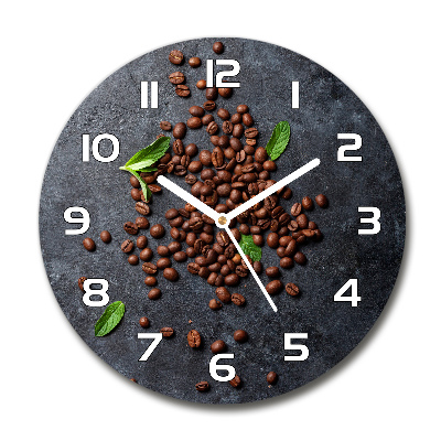 Wanduhr rund Kaffeebohnen