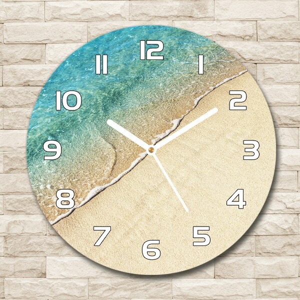 Wanduhr glas rund Eine Welle am Strand