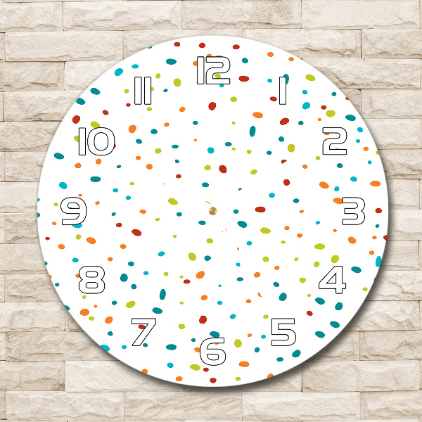 Wanduhr rund Bunte Punkte