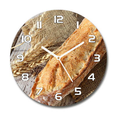 Wanduhr glas rund Frisches Baguette