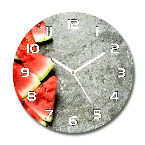 Wanduhr glas rund Geschnittene Wassermelone