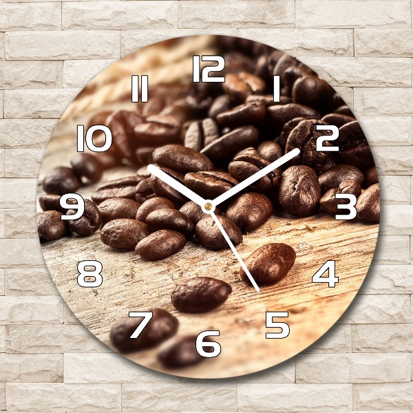 Wanduhr rund Kaffeebohnen
