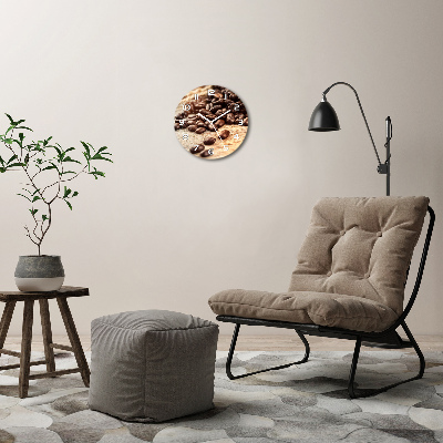 Wanduhr rund Kaffeebohnen