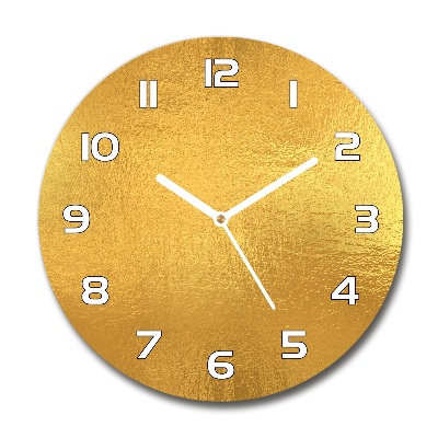 Wanduhr rund Goldfolienhintergrund