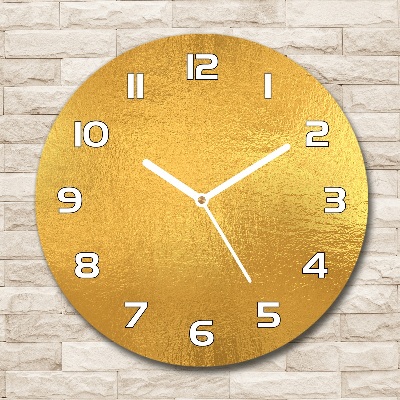 Wanduhr rund Goldfolienhintergrund