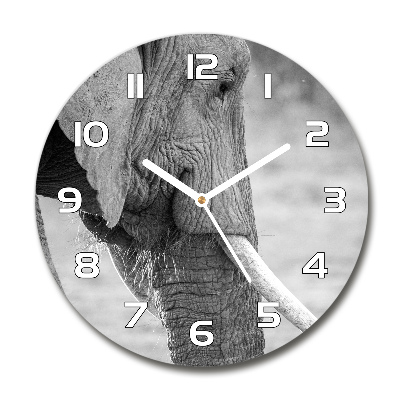 Wanduhr glas rund Elefant