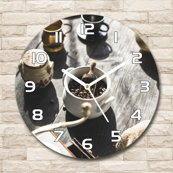 Wanduhr rund Kaffeemühle