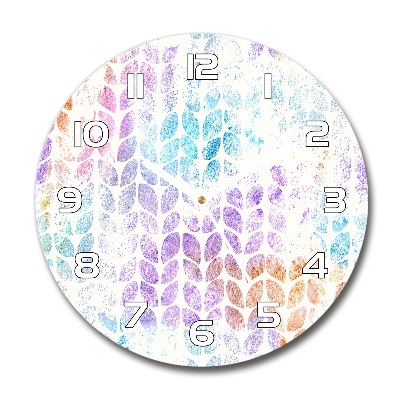 Wanduhr rund Bunte Blätter