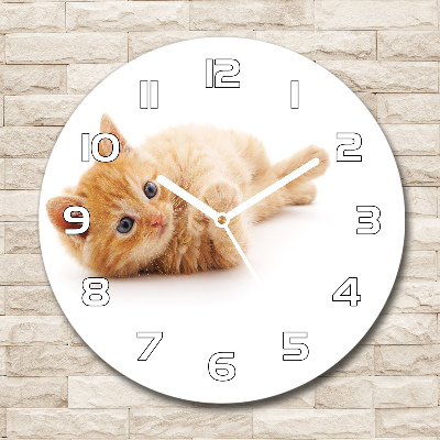 Wanduhr rund Ingwerkatze