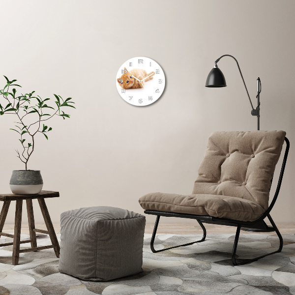 Wanduhr rund Ingwerkatze