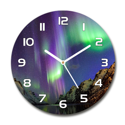 Wanduhr glas rund Nordlicht
