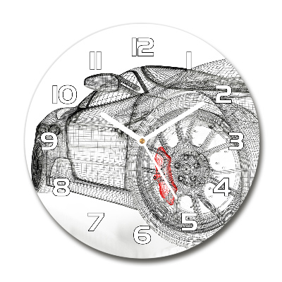 Wanduhr glas rund Auto-Netz