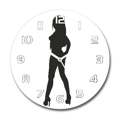 Wanduhr glas rund Silhouette einer Frau